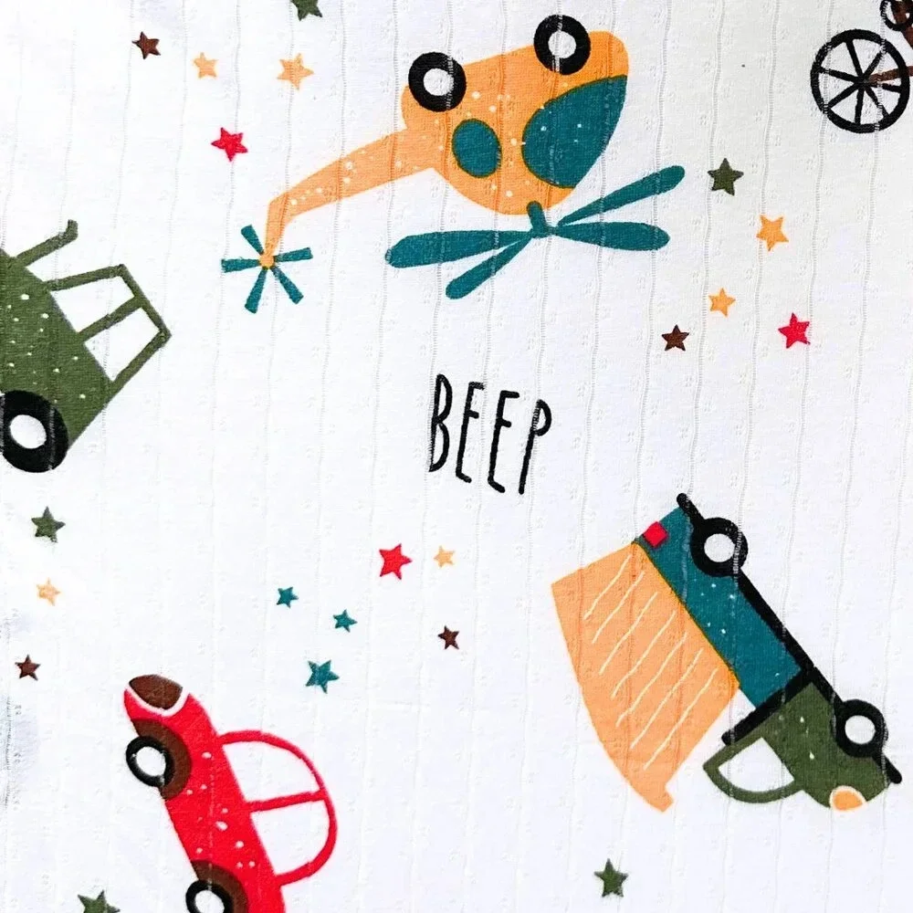 NWT Cute Boys Sleep N' Play Long Sleeve Top & Pants Pajamas Set Cars & Planes 8Y